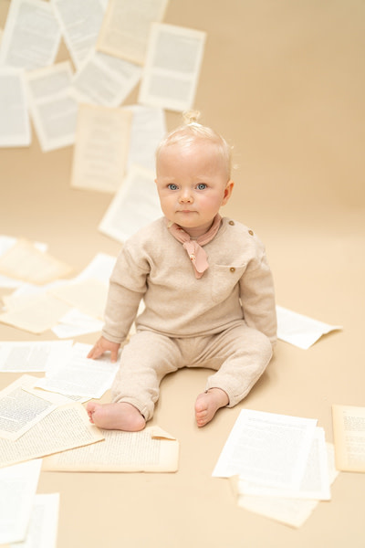 A Tiny Story baby pants Beige melange