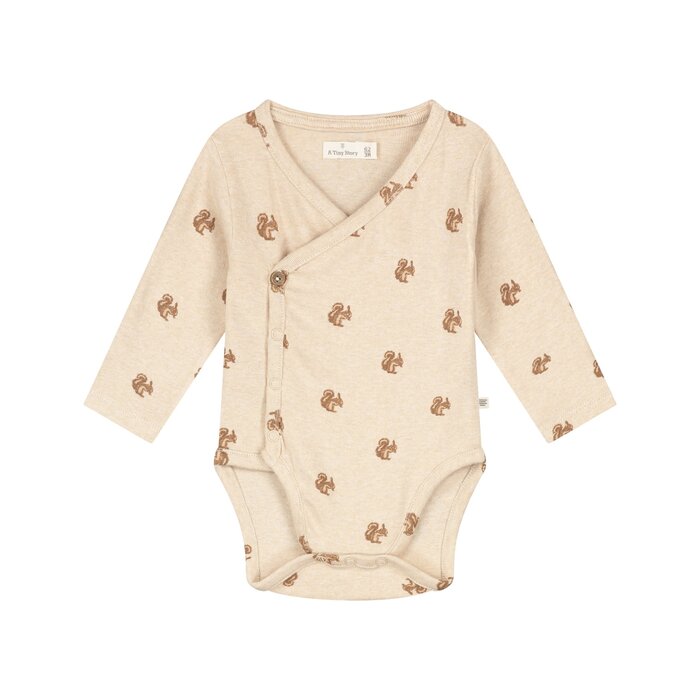 A Tiny Story baby romper long sleeve Beige melange
