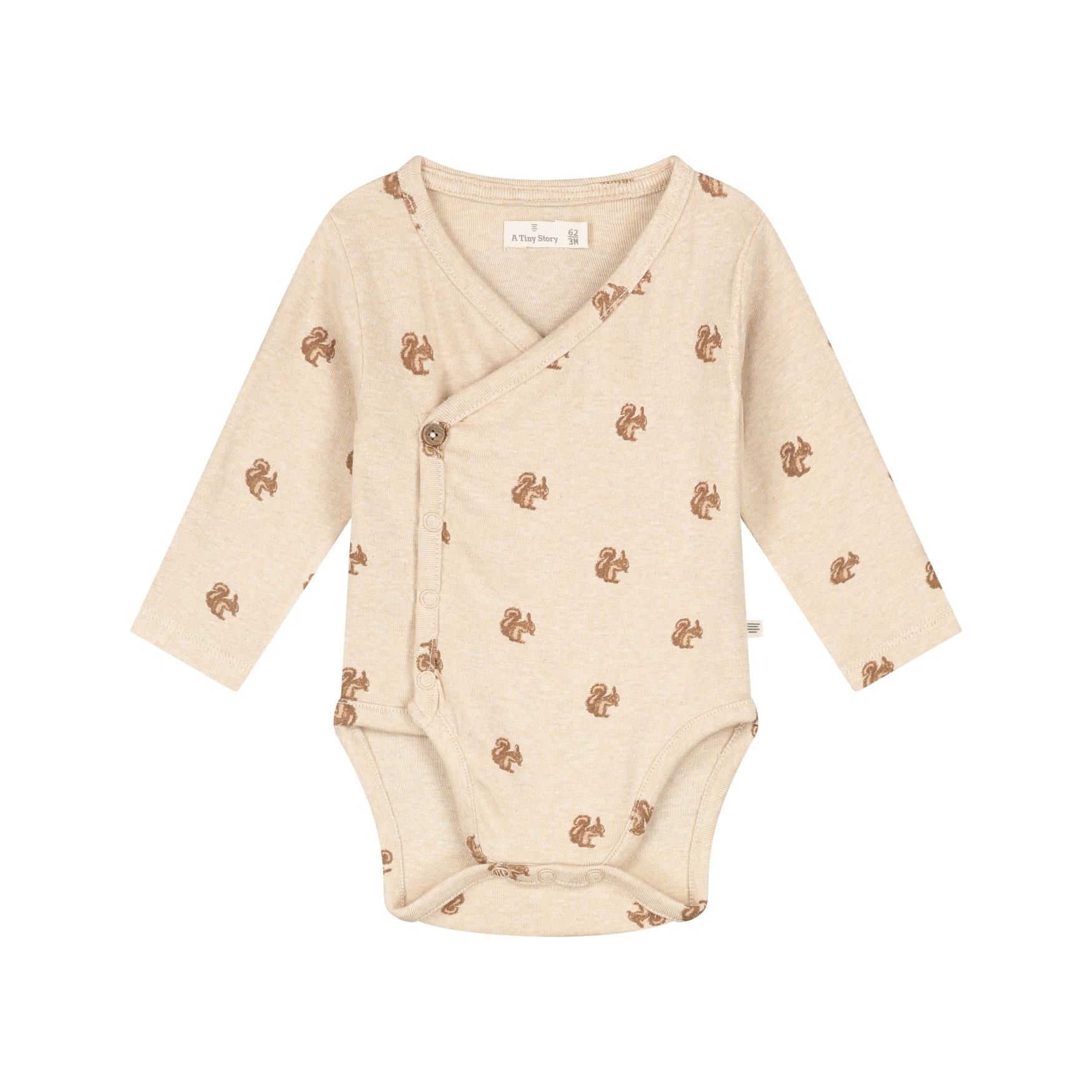 A Tiny Story baby romper long sleeve Beige melange