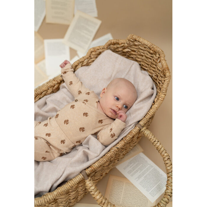 A Tiny Story baby romper long sleeve Beige melange