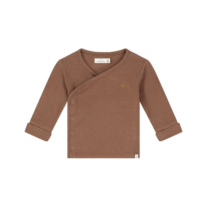 A Tiny Story baby t-shirt long sleeve Coffee