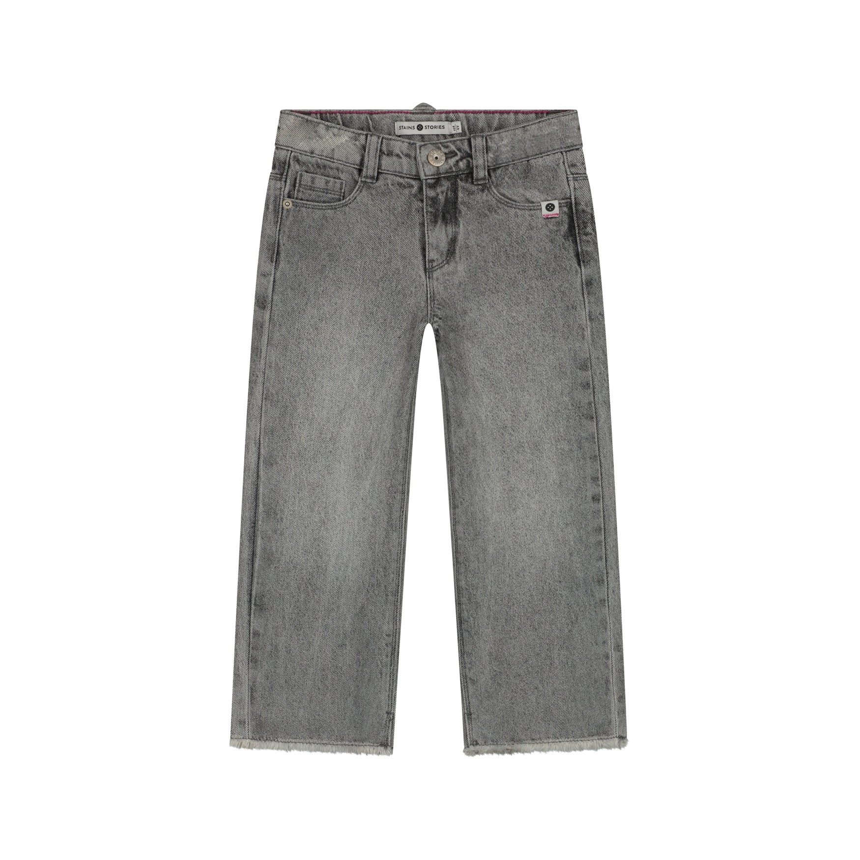 Stains & Stories girls wide leg pants Mid Grey Denim