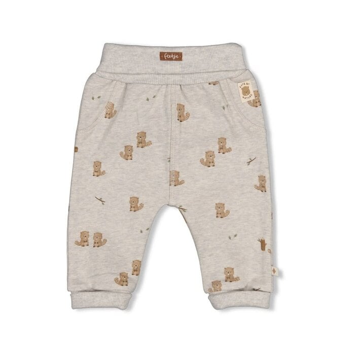 Feetje Broek AOP Grijs melange - Tiny Timber Tales