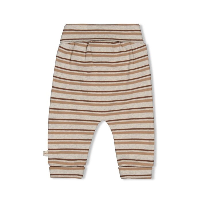 Feetje Broek rib met streep Grijs melange - Tiny Timber Tales
