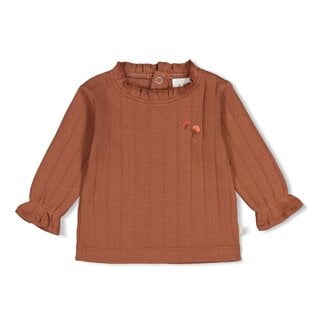 Feetje Longsleeve pointelle rib Bruin - Forest Garden