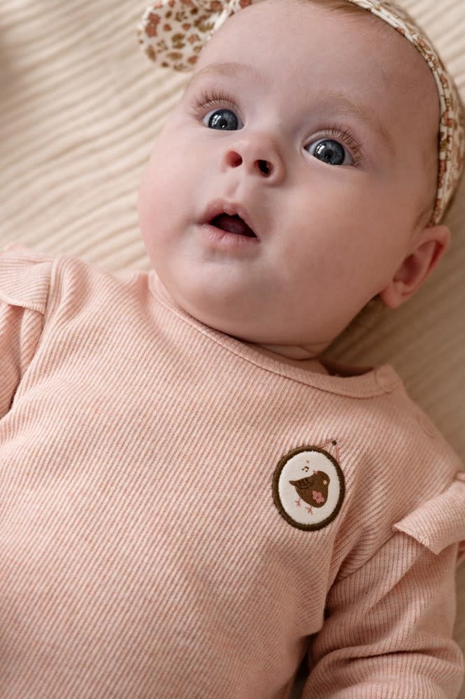 Feetje Longsleeve rib Roze melange - Fall in Love