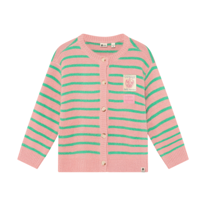Daily7 Knitwear Striped Cargdigan Lilas
