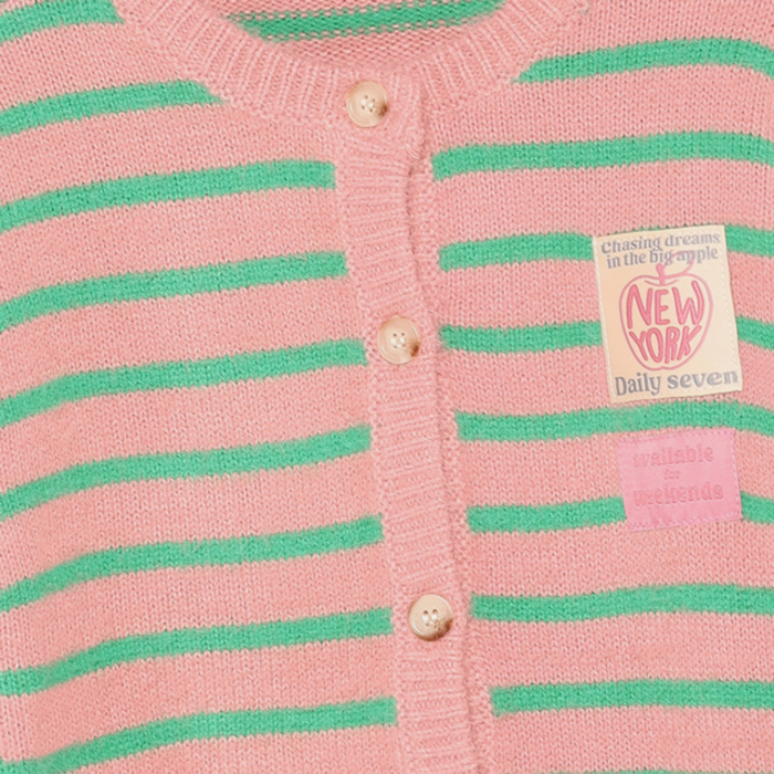 Daily7 Knitwear Striped Cargdigan Lilas
