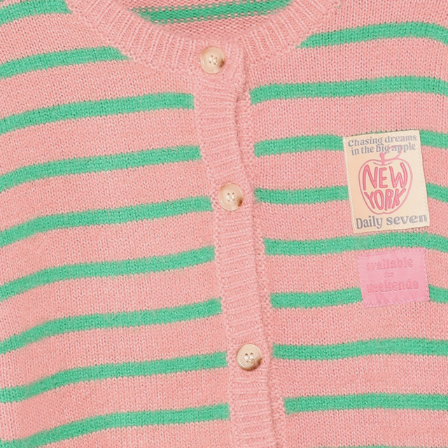 Daily7 Knitwear Striped Cargdigan Lilas