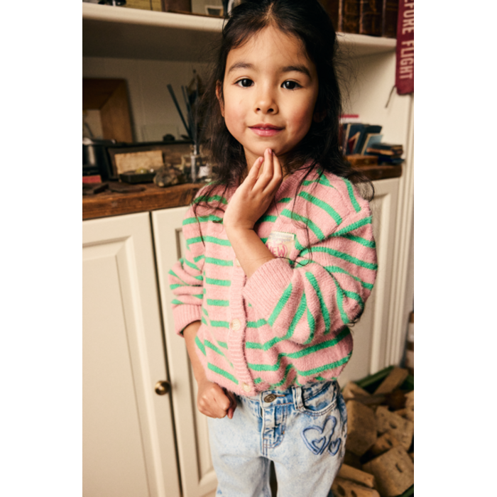 Daily7 Knitwear Striped Cargdigan Lilas
