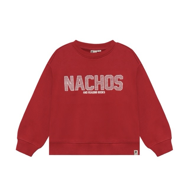 Daily7 Oversized Sweater Artwork Rythmic Red