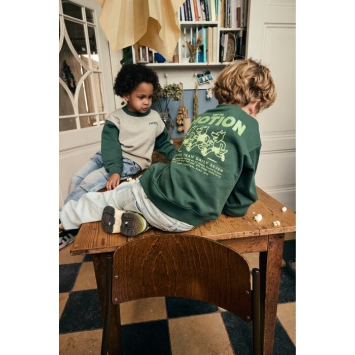 Daily7 Oversized Sweater Backprint Jungle Green