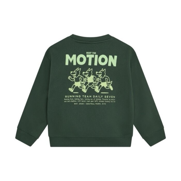Daily7 Oversized Sweater Backprint Jungle Green