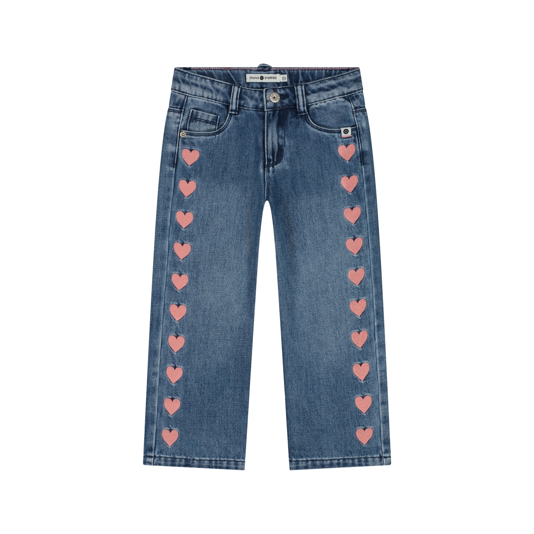 Stains & Stories girls wide leg pants Medium blue denim