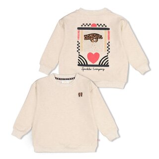 Jubel Sweater met backprint relaxed fit Offwhite melange - City Chic