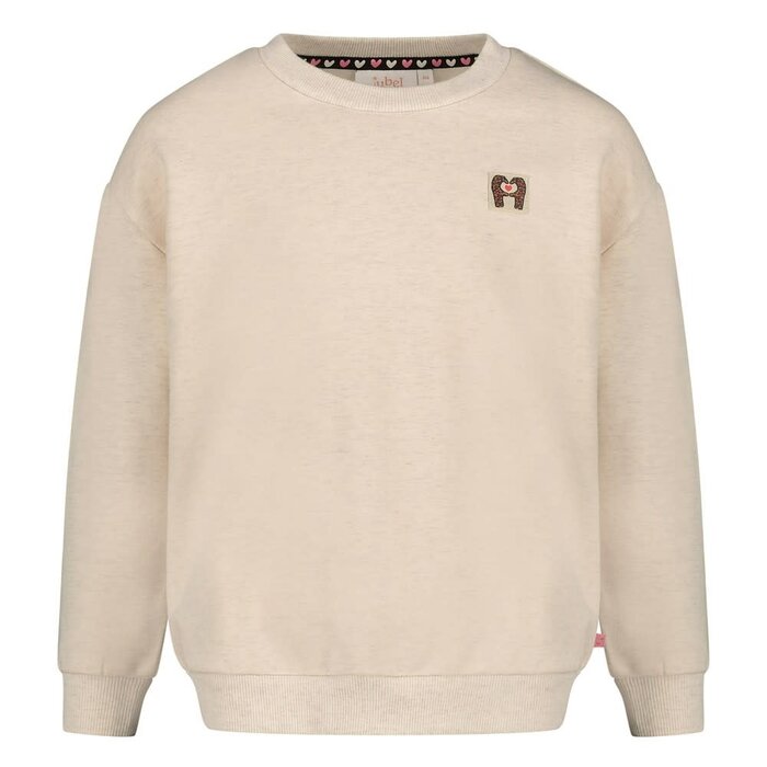 Jubel Sweater met backprint relaxed fit Offwhite melange - City Chic