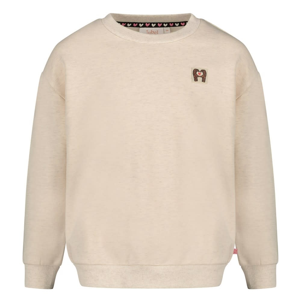 Jubel Sweater met backprint relaxed fit Offwhite melange - City Chic