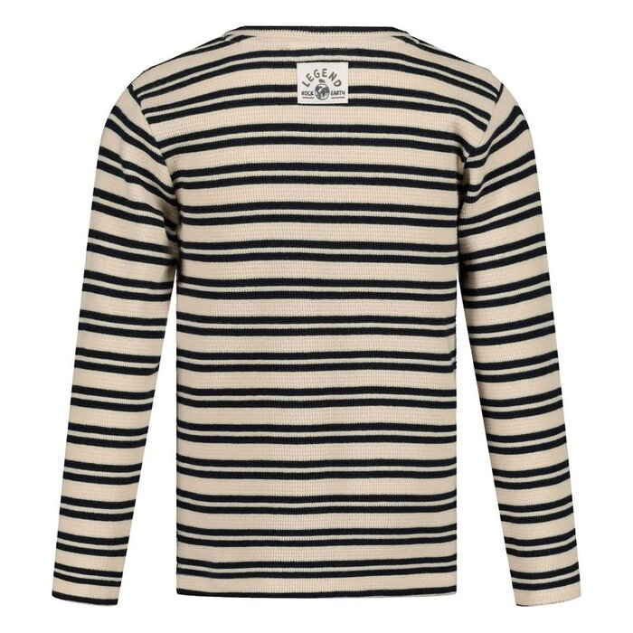 Sturdy Longsleeve rib met streep Offwhite - Rock the Earth