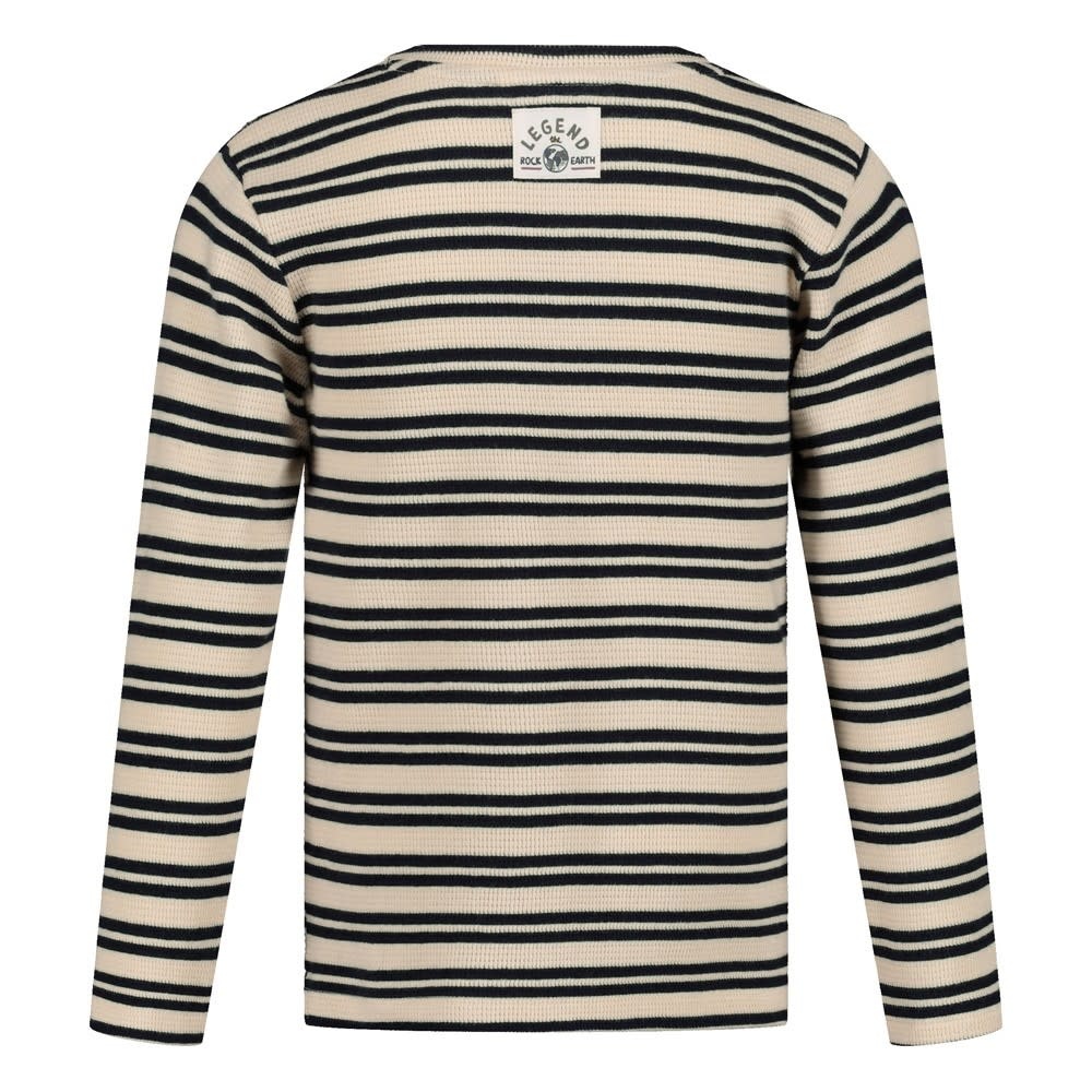 Sturdy Longsleeve rib met streep Offwhite - Rock the Earth