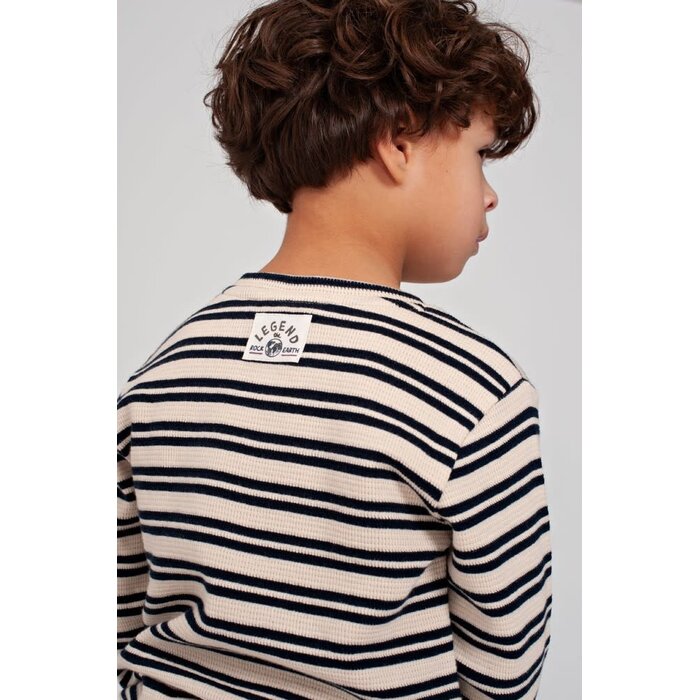 Sturdy Longsleeve rib met streep Offwhite - Rock the Earth