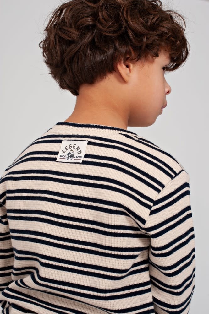 Sturdy Longsleeve rib met streep Offwhite - Rock the Earth