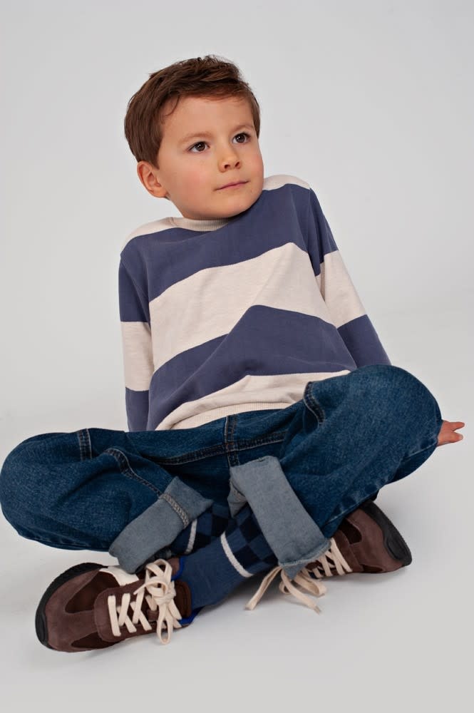 Sturdy Sweater streep Blauw - Rock the Earth