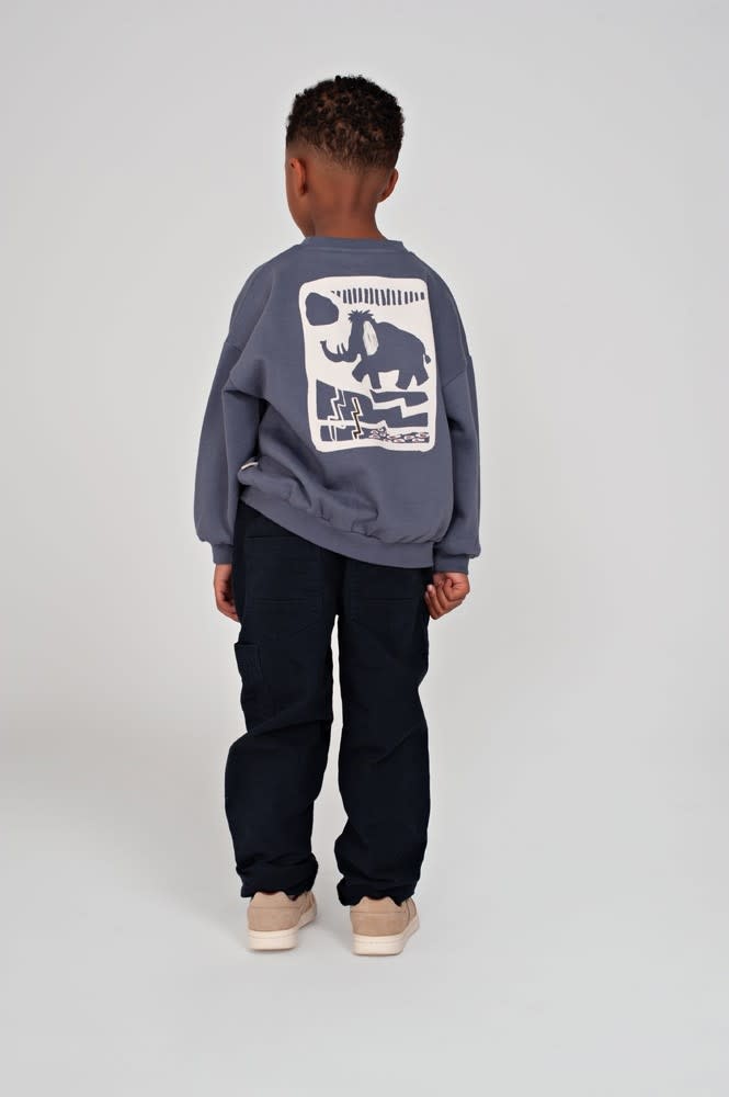 Sturdy Sweater met backprint oversized Blauw - Rock the Earth