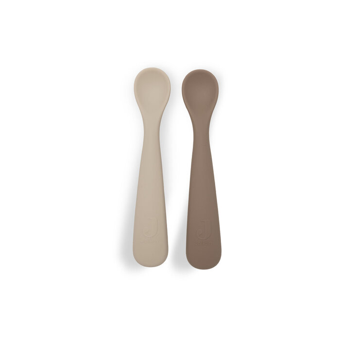 Jollein Siliconen Lepeltje Natural Shades (2-pack)