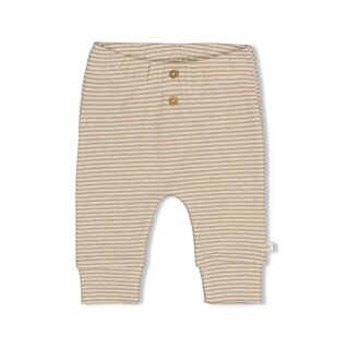 Feetje Broek rib met streep Taupe - Over the Moon for You