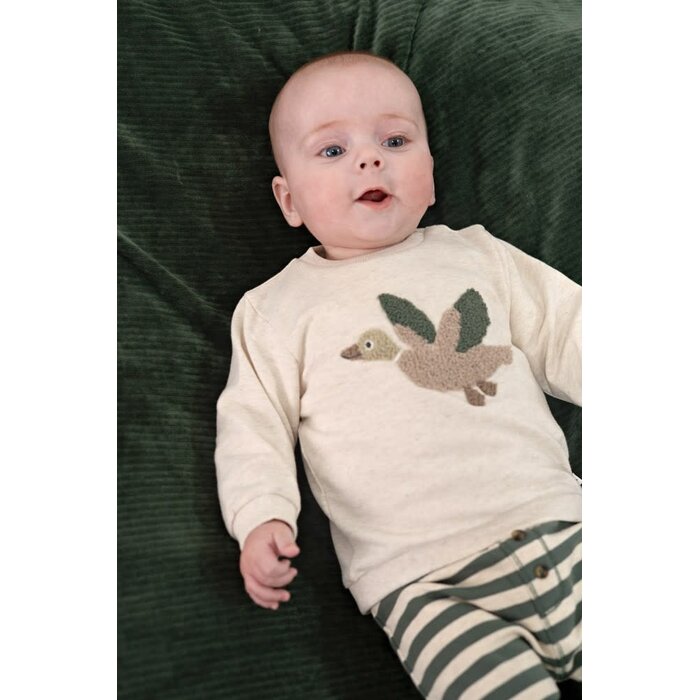 Feetje Broek streep Groen - Wiggle and Waddle