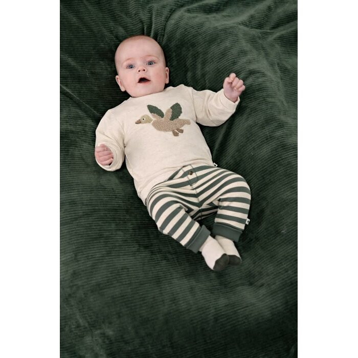 Feetje Broek streep Groen - Wiggle and Waddle