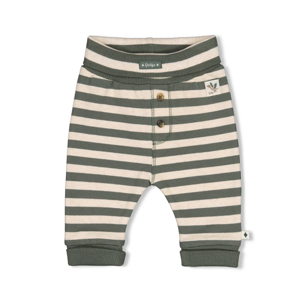 Feetje Broek streep Groen - Wiggle and Waddle