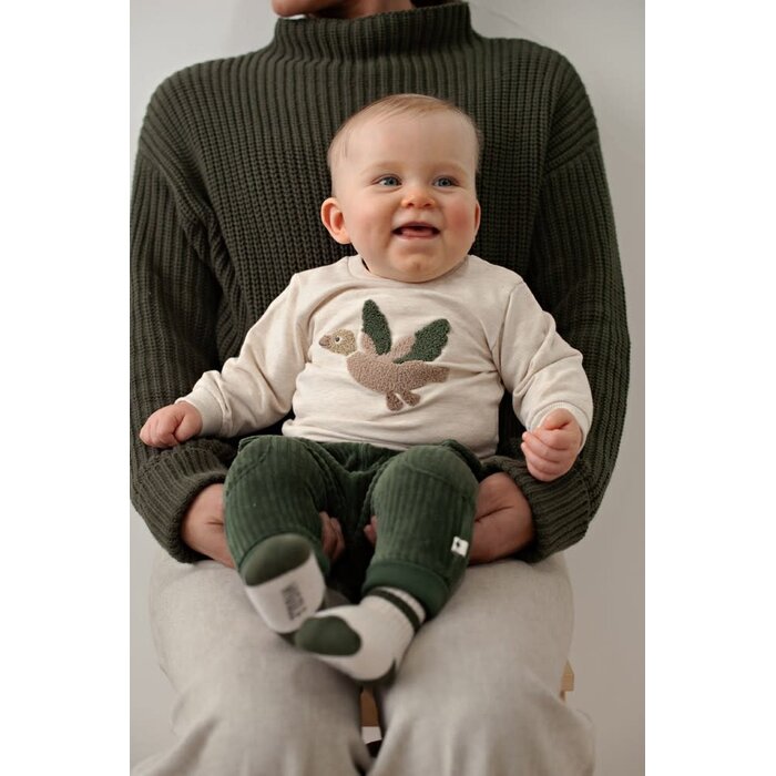 Feetje Broek velours rib Groen - Wiggle and Waddle