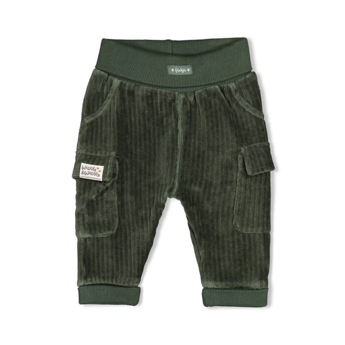 Feetje Broek velours rib Groen - Wiggle and Waddle