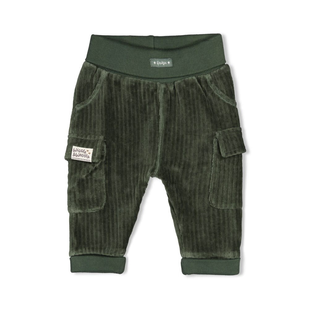 Feetje Broek velours rib Groen - Wiggle and Waddle