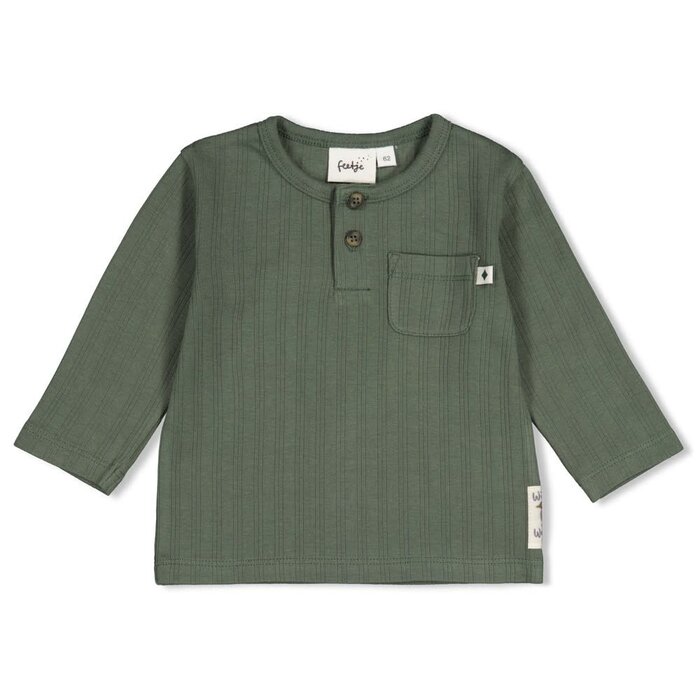 Feetje Longsleeve rib Groen - Wiggle and Waddle