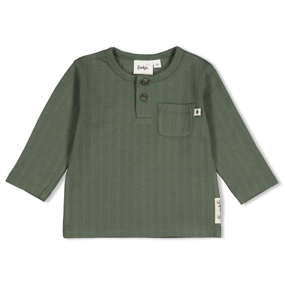 Feetje Longsleeve rib Groen - Wiggle and Waddle