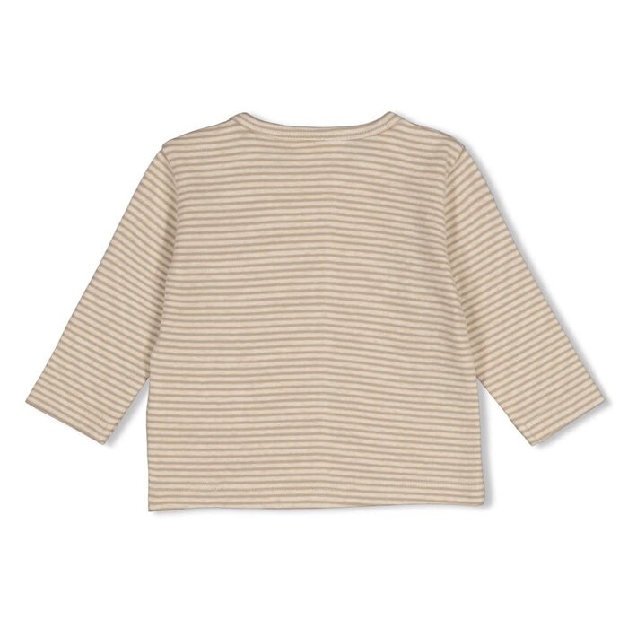 Feetje Longsleeve rib met streep Taupe - Over the Moon for You