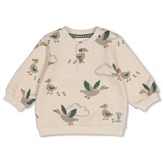 Feetje Sweater AOP Offwhite melange - Wiggle and Waddle