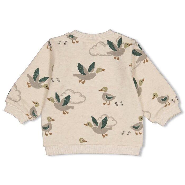 Feetje Sweater AOP Offwhite melange - Wiggle and Waddle