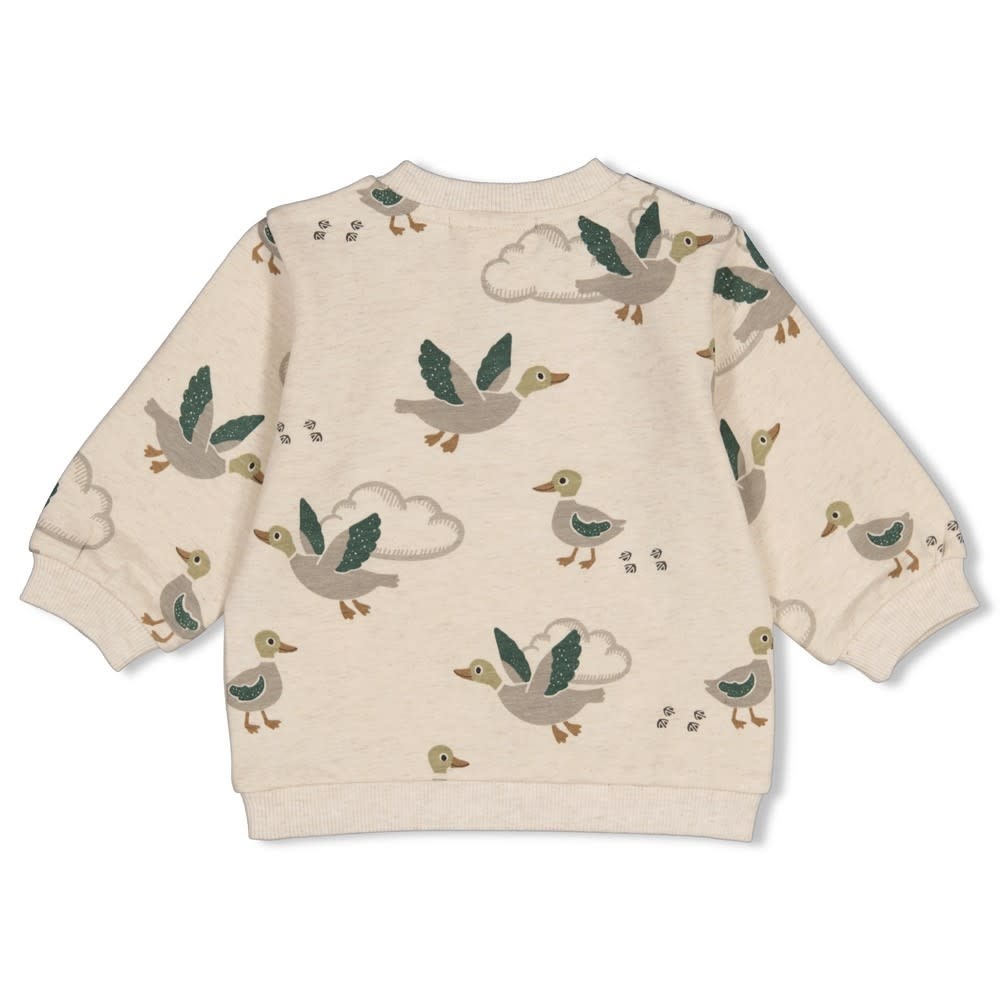 Feetje Sweater AOP Offwhite melange - Wiggle and Waddle