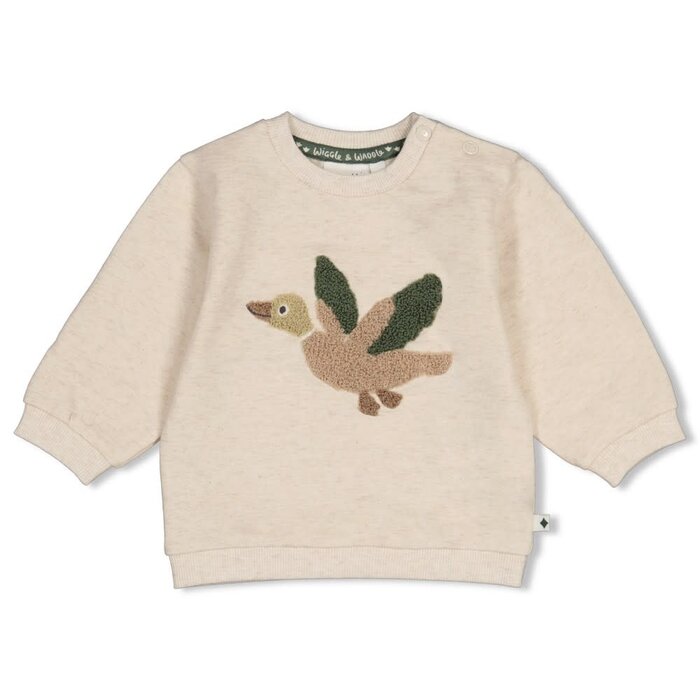 Feetje Sweater Offwhite melange - Wiggle and Waddle