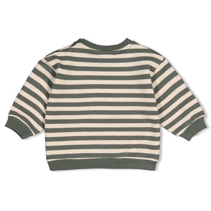 Feetje Sweater streep oversized Groen - Wiggle and Waddle