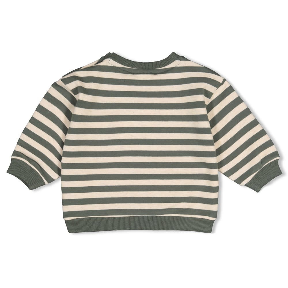 Feetje Sweater streep oversized Groen - Wiggle and Waddle
