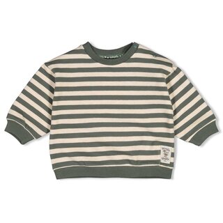 Feetje Sweater streep oversized Groen - Wiggle and Waddle