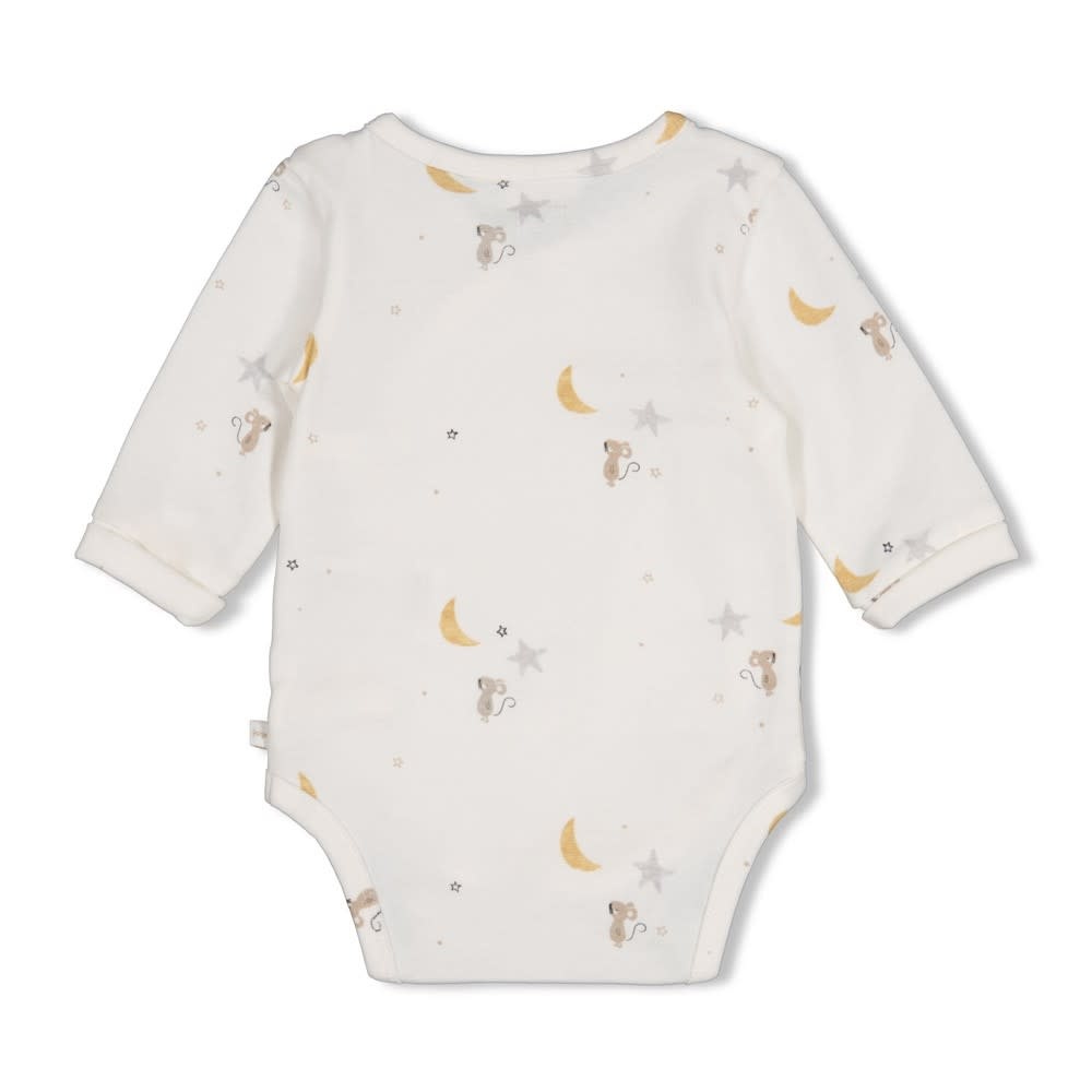 Feetje Wikkelromper AOP Offwhite - Over the Moon for You