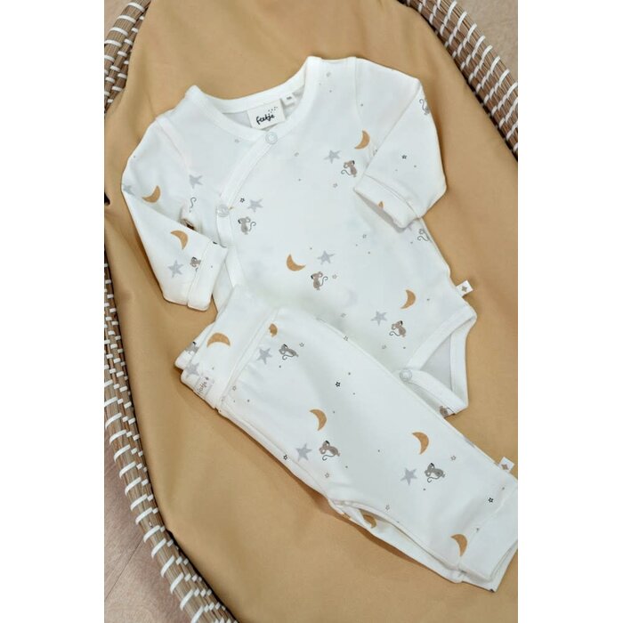 Feetje Wikkelromper AOP Offwhite - Over the Moon for You
