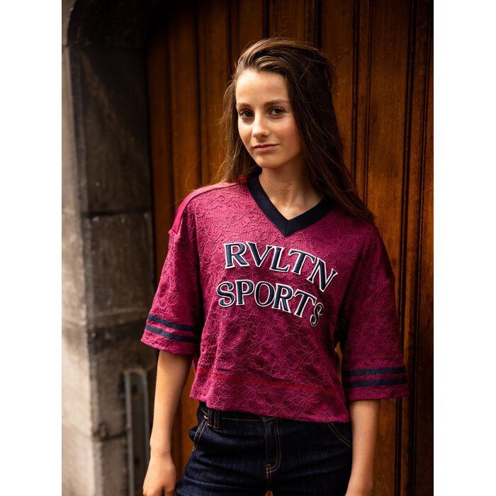 Looxs 10sixteen lace Tee Ruby red