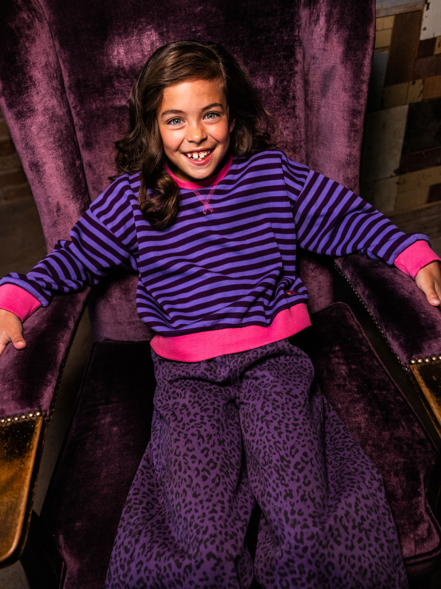Looxs Little y/d stripe sweater Purple stripe
