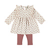 2 pc set, Dress ls, Leggings Antique white
